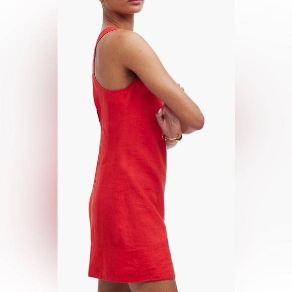 Madewell Cross Back A-Line Linen Minidress - Picture 2 of 7
